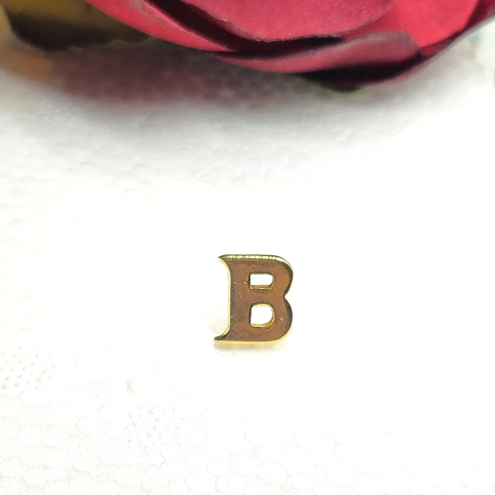 Vintage Avedon Letter B Gold Lapel Pin or Brooch Initial Letter B Designer Pin